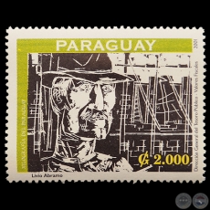 Grabado de LIVIO ABRAMO - SELLO POSTAL PARAGUAYO AO 2001